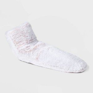 Women's Faux Fur Booties with Grippers Pink Size S/M